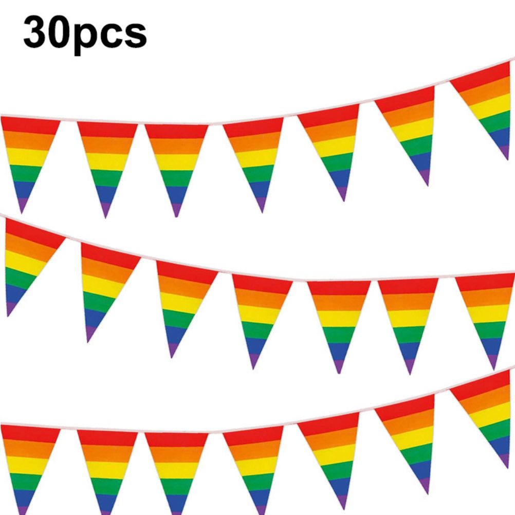 Rainbow Pride Pennant Flags Banner Gay Pride Pennant Banner for Bar Outdoor view 3