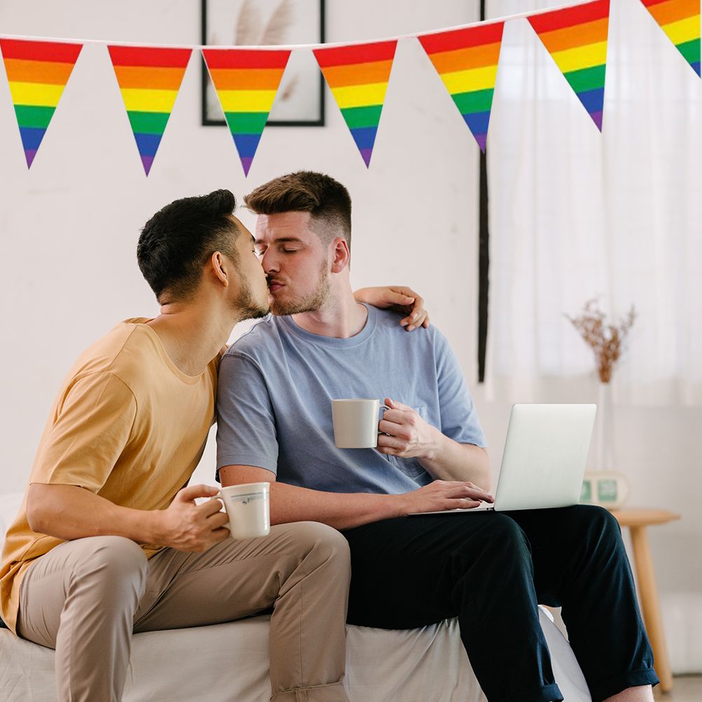 Rainbow Pride Pennant Flags Banner Gay Pride Pennant Banner for Bar Outdoor view 4