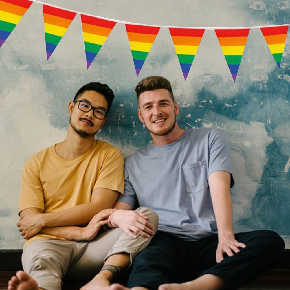 Rainbow Pride Pennant Flags Banner Gay Pride Pennant Banner for Bar Outdoor view 6