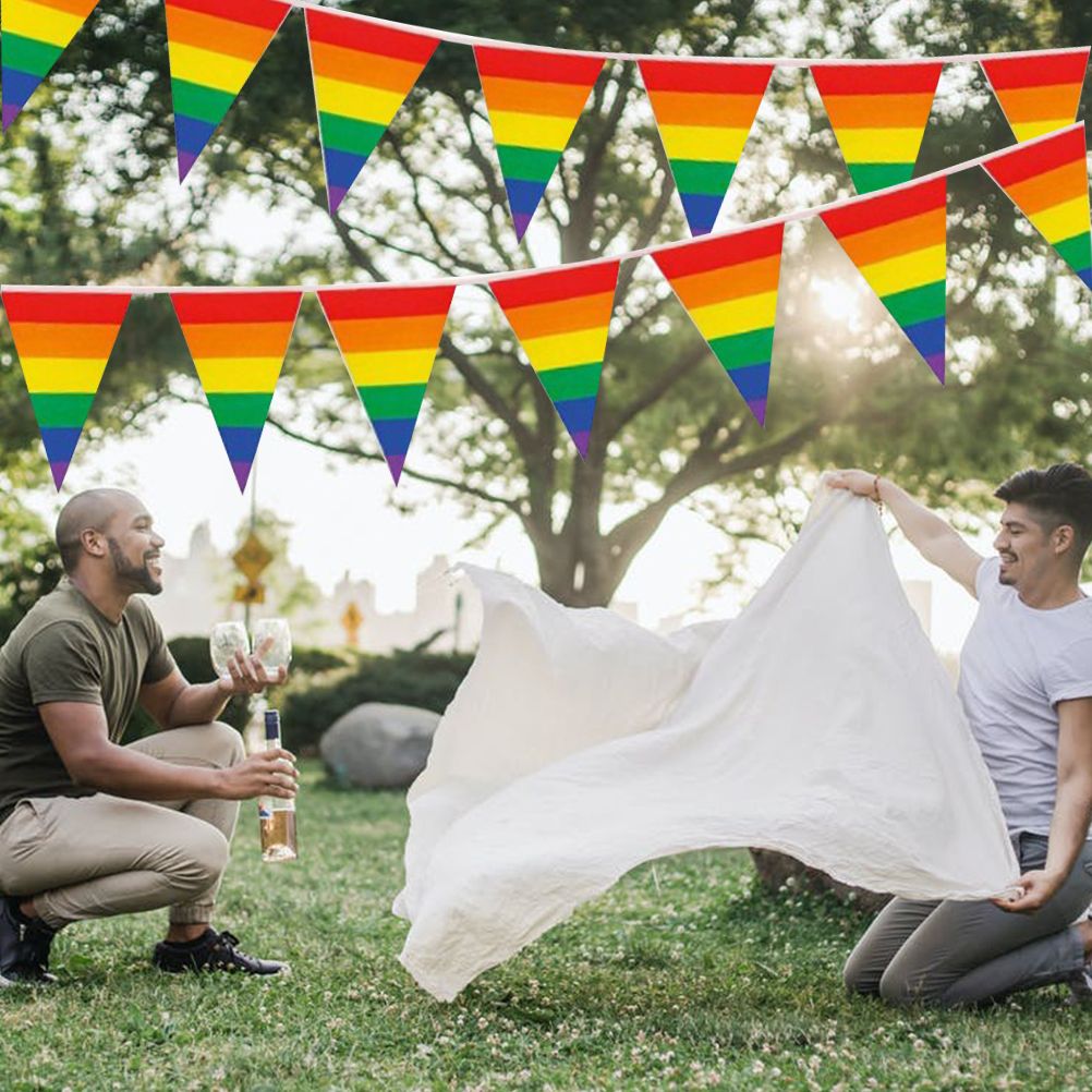 Rainbow Pride Pennant Flags Banner Gay Pride Pennant Banner for Bar Outdoor view 7