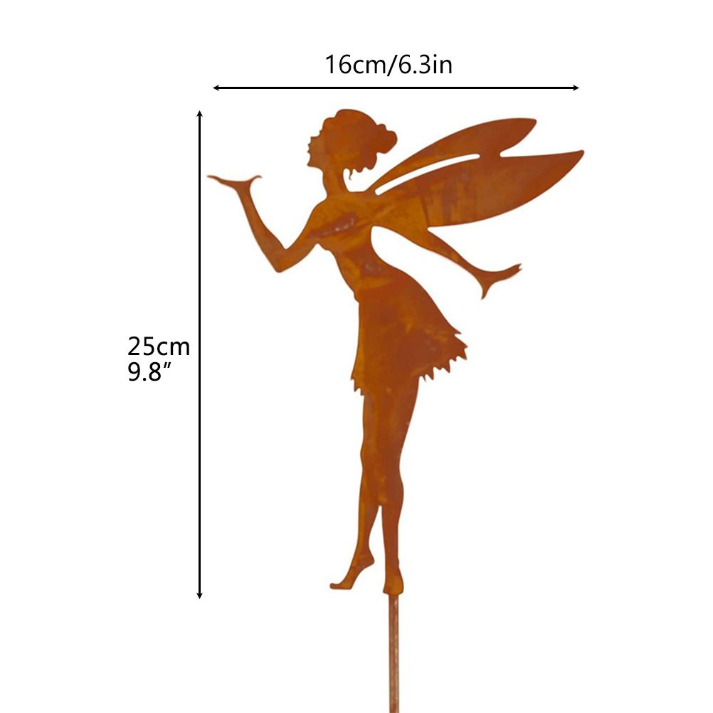 Decorative Garden Stakes Fairy Silhouette Metal Yard Stakes Arts Outdoor view 2