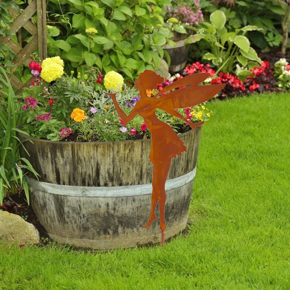 Decorative Garden Stakes Fairy Silhouette Metal Yard Stakes Arts Outdoor view 4