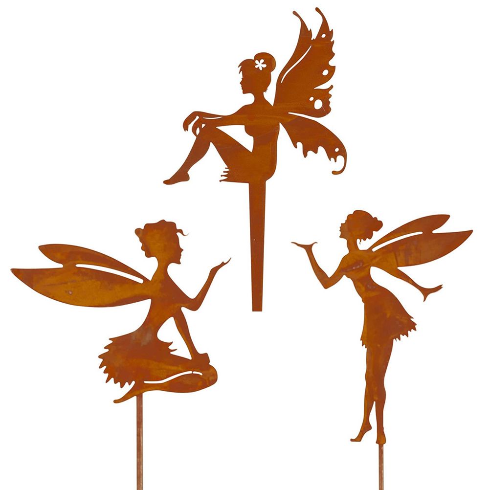 Decorative Garden Stakes Fairy Silhouette Metal Yard Stakes Arts Outdoor view 6