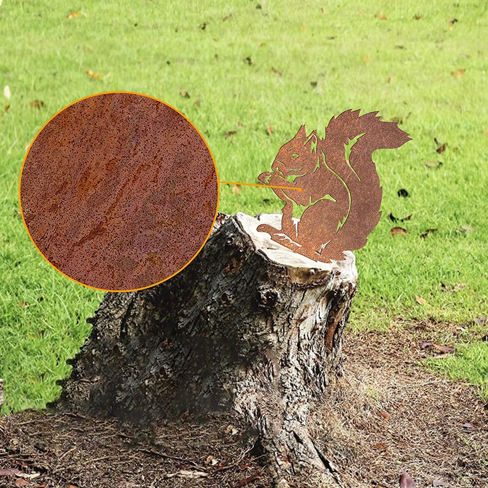 Rusty Standing Tree Stake Metal Rust Figure Garden Stake Outdoor Garden Yard view 5
