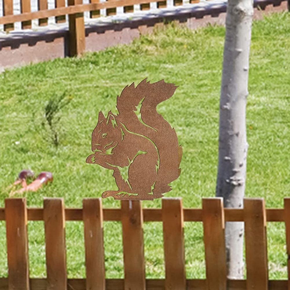 Rusty Standing Tree Stake Metal Rust Figure Garden Stake Outdoor Garden Yard view 6