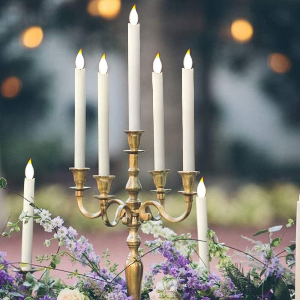 6Pcs LED Flameless Flickering Warm Light Taper Candles with 2 Remote Control view 4