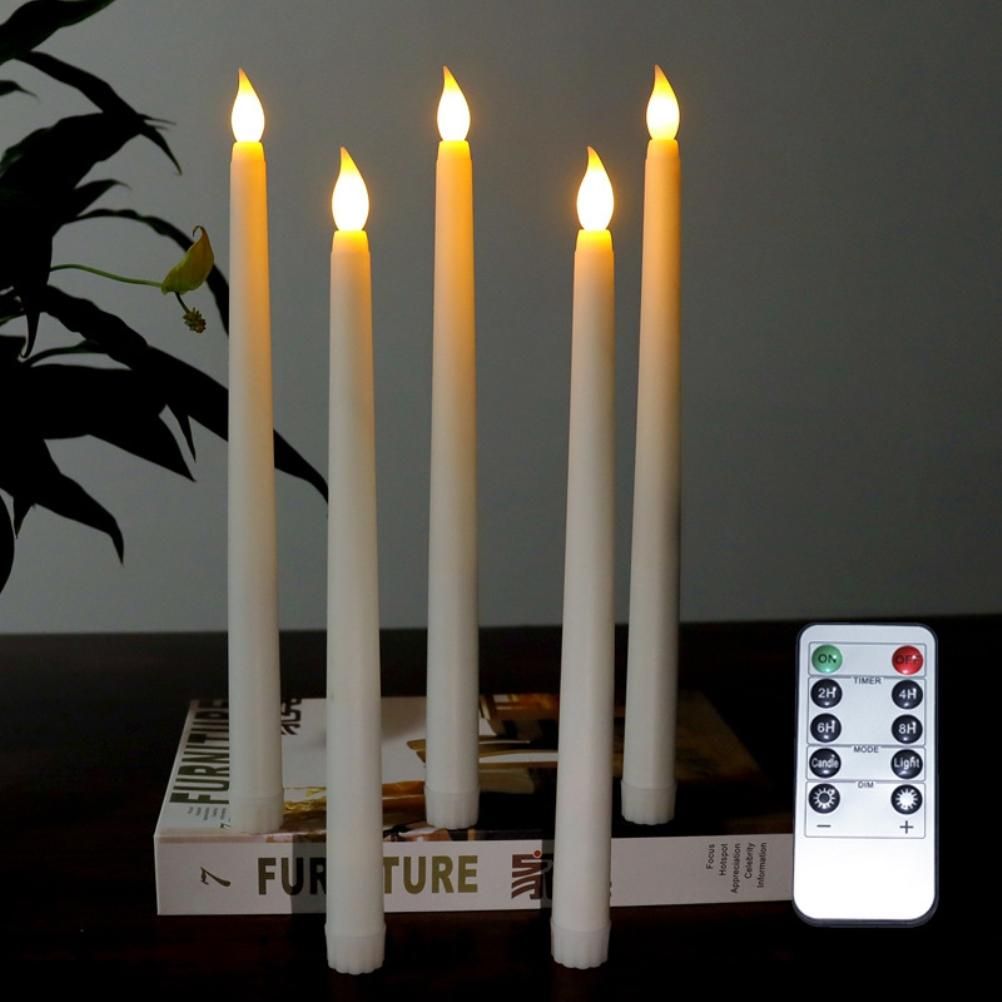 6Pcs LED Flameless Flickering Warm Light Taper Candles with 2 Remote Control view 9