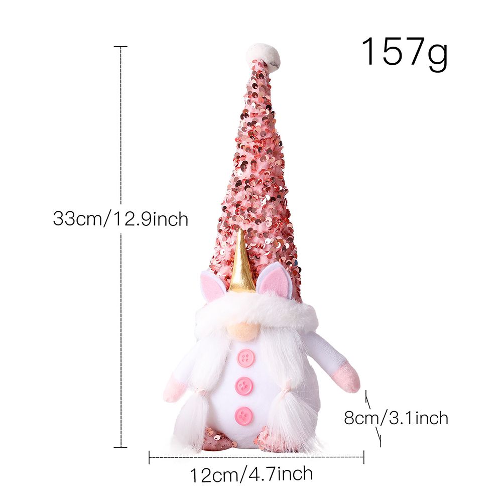 Pink Gnome Plush Dwarf Doll Home Table Ornaments Holiday Decorations view 2