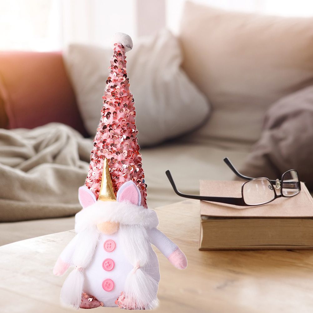 Pink Gnome Plush Dwarf Doll Home Table Ornaments Holiday Decorations view 5