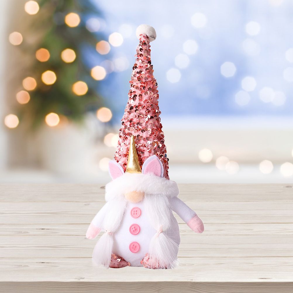 Pink Gnome Plush Dwarf Doll Home Table Ornaments Holiday Decorations view 6