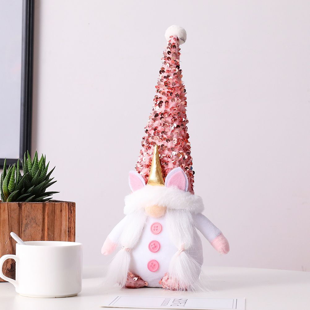 Pink Gnome Plush Dwarf Doll Home Table Ornaments Holiday Decorations view 7