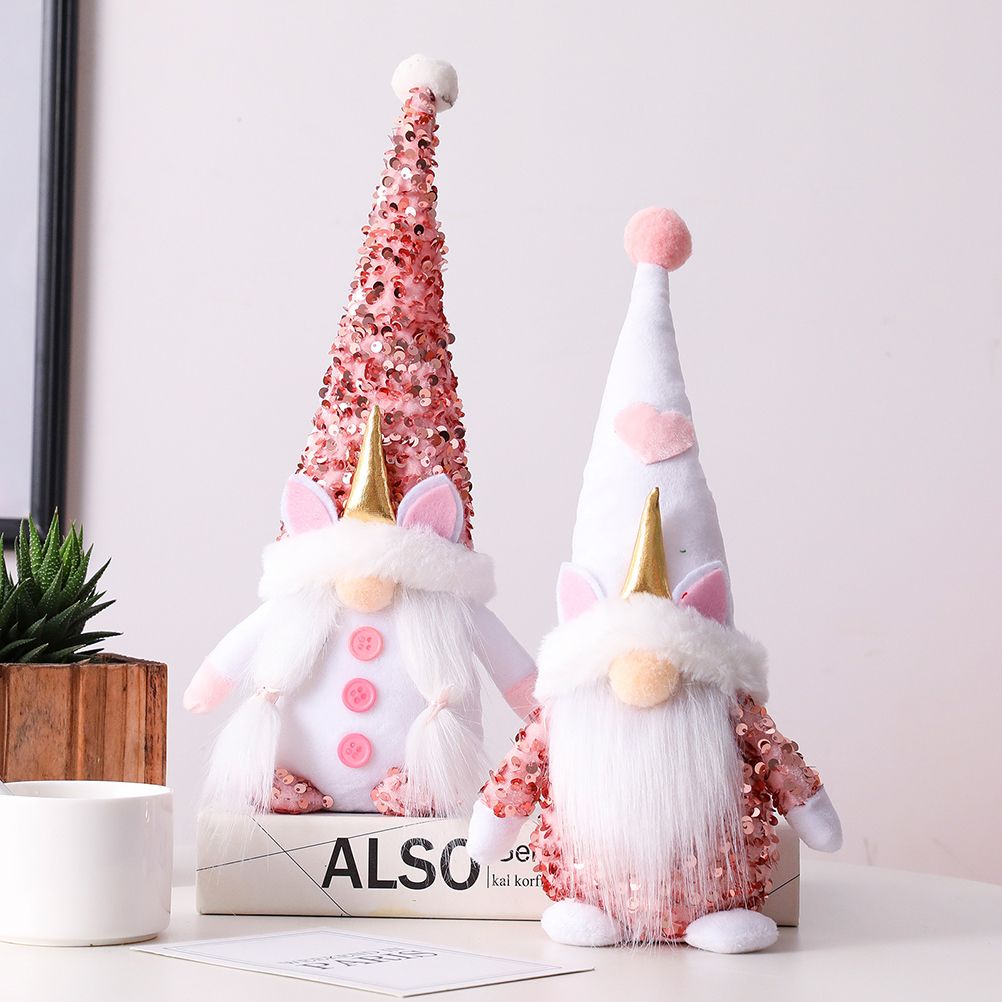 Pink Gnome Plush Dwarf Doll Home Table Ornaments Holiday Decorations view 9