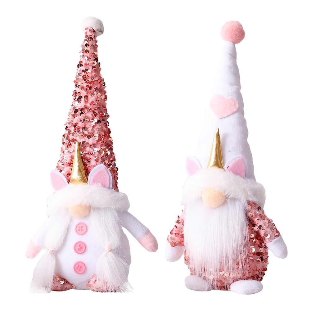 Pink Gnome Plush Dwarf Doll Home Table Ornaments Holiday Decorations view 11