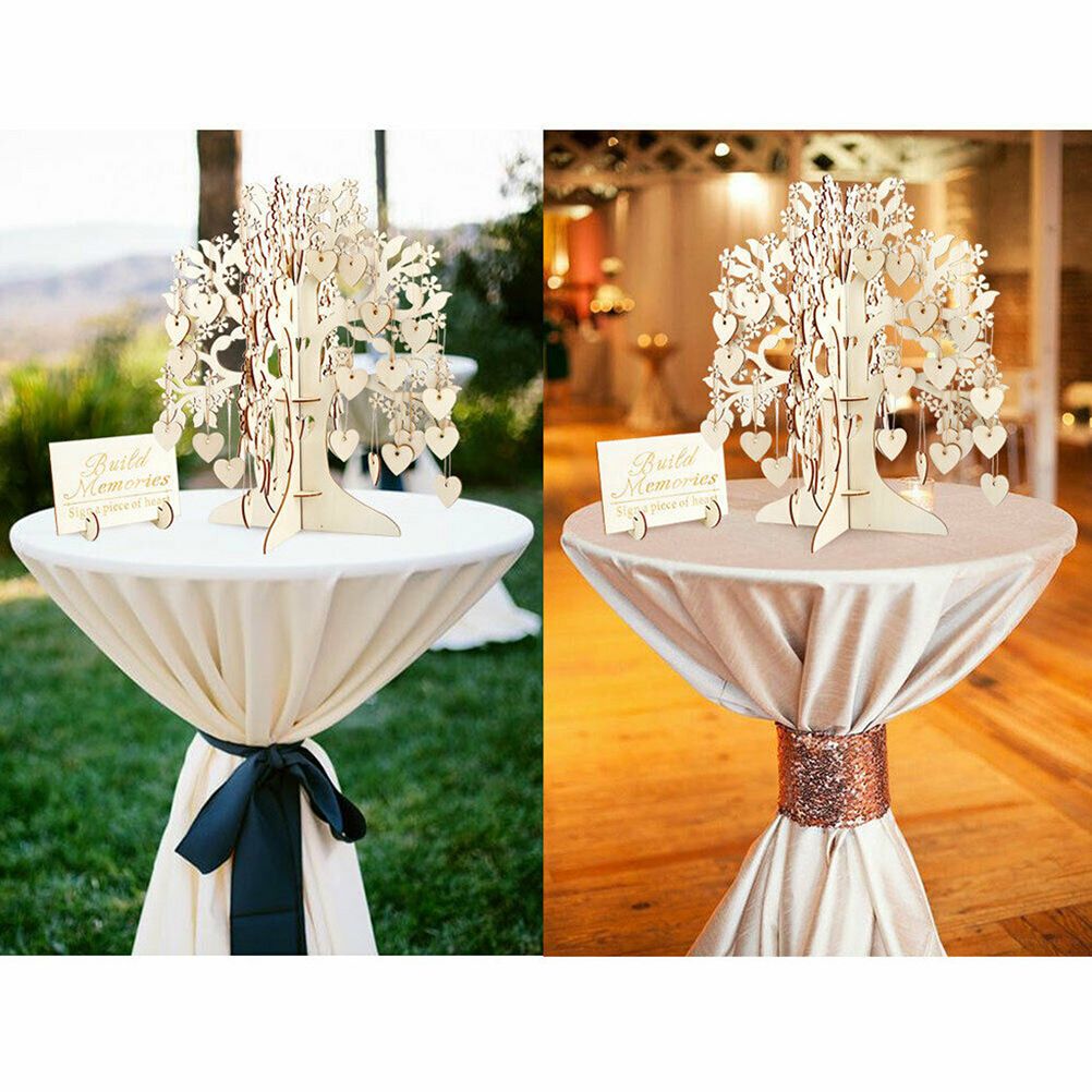 Wood Tree Frame Guest Book with Stand Unique Rustic Wedding Guest Registry view 5