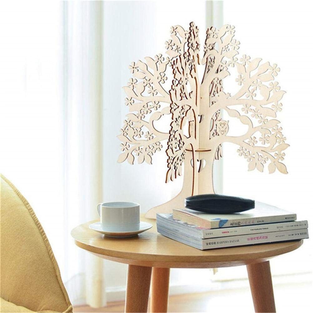 Wood Tree Frame Guest Book with Stand Unique Rustic Wedding Guest Registry view 9