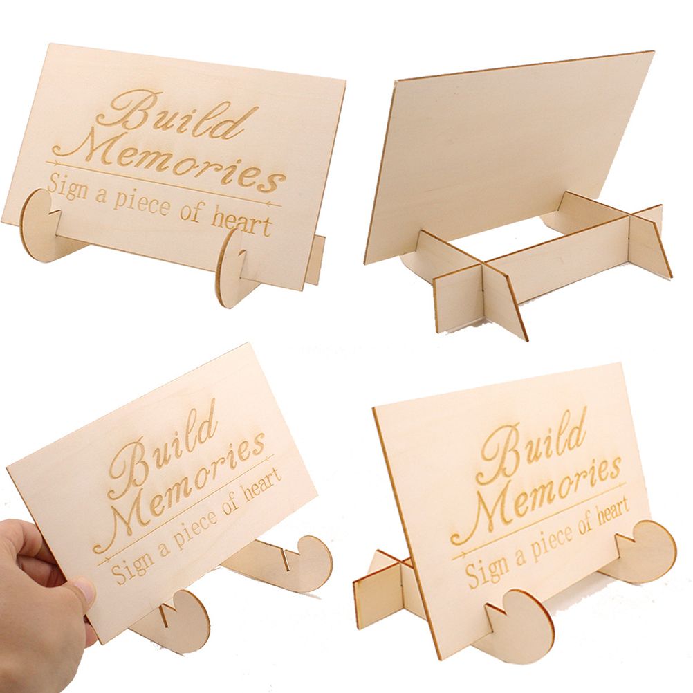 Wood Tree Frame Guest Book with Stand Unique Rustic Wedding Guest Registry view 12