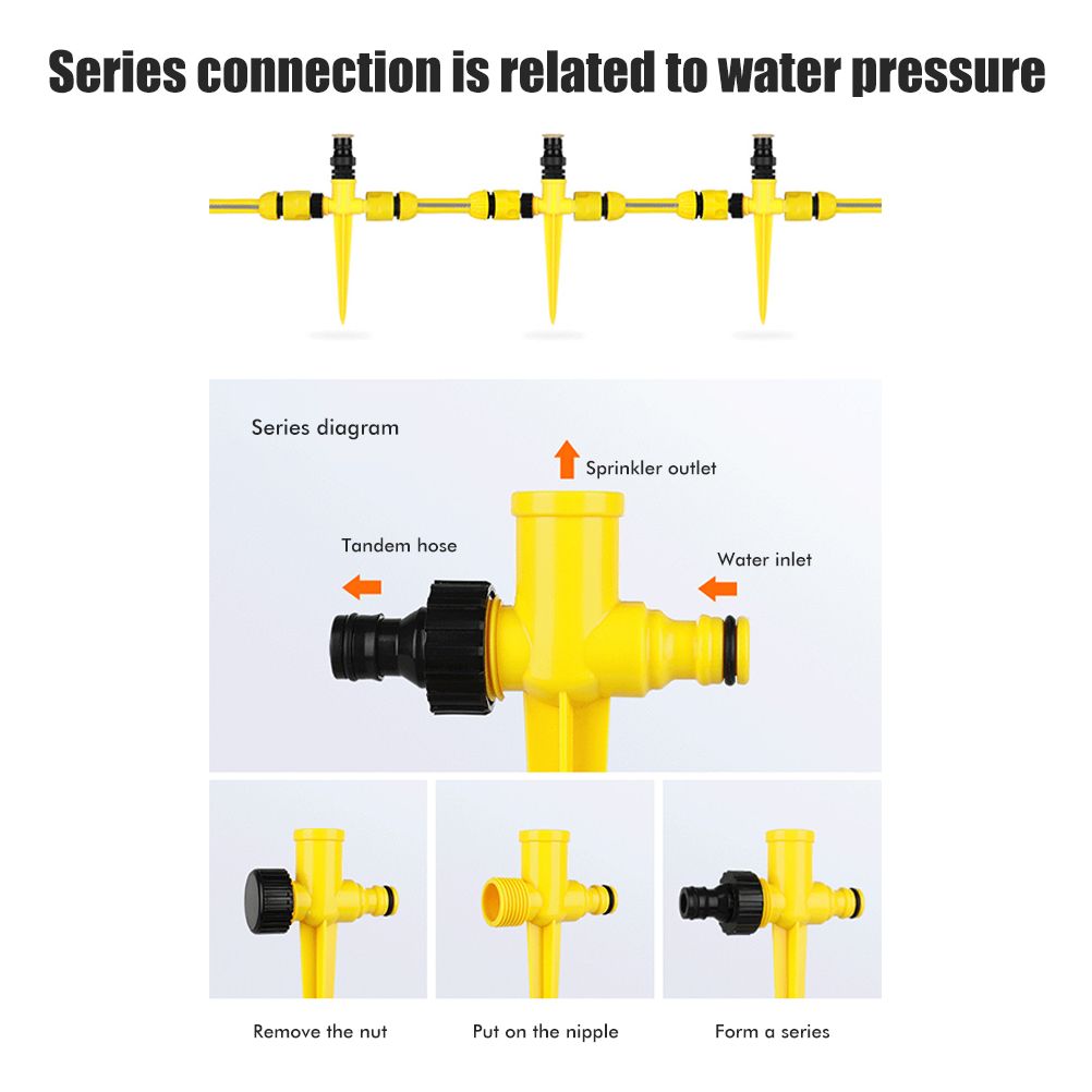 360° Rotating Auto Irrigation System Garden Lawn Sprinkler Grass Water view 10