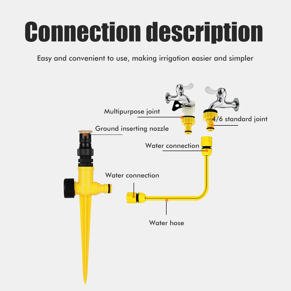360° Rotating Auto Irrigation System Garden Lawn Sprinkler Grass Water view 13