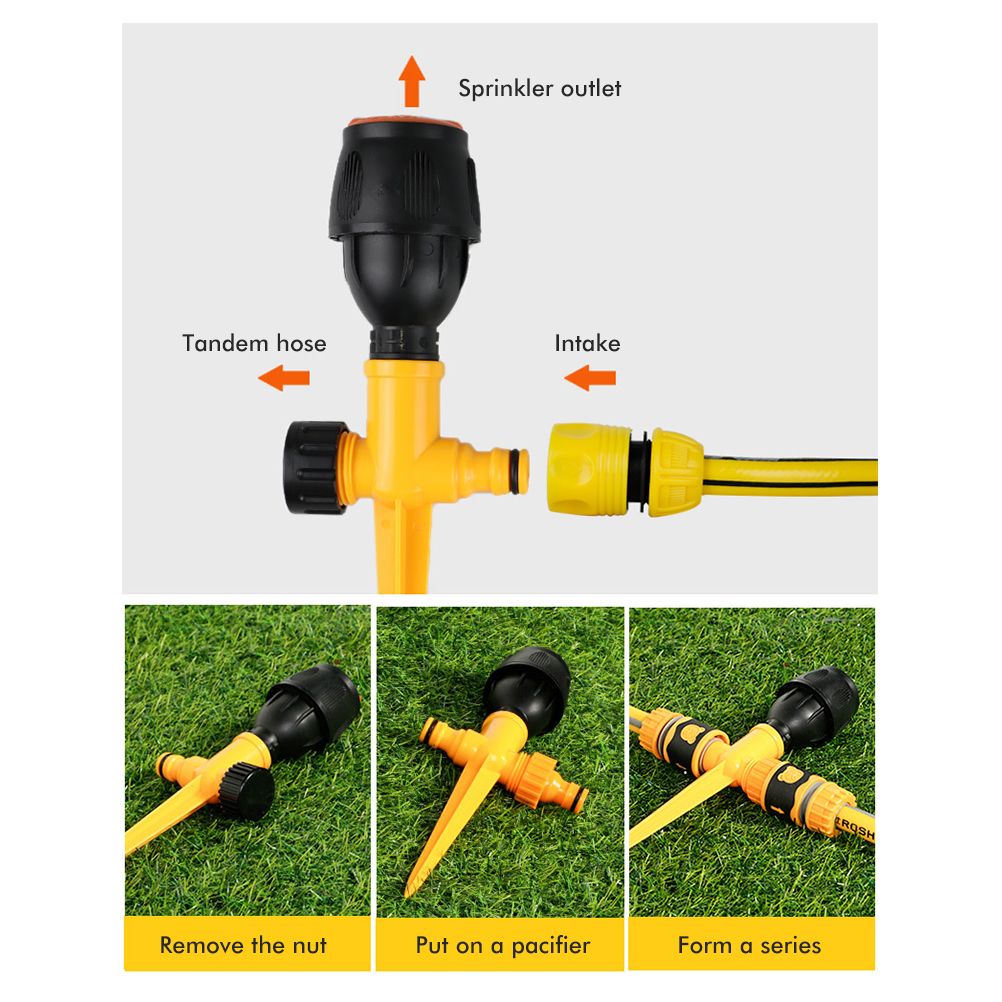 360° Rotating Auto Irrigation System Garden Lawn Sprinkler Grass Water view 8