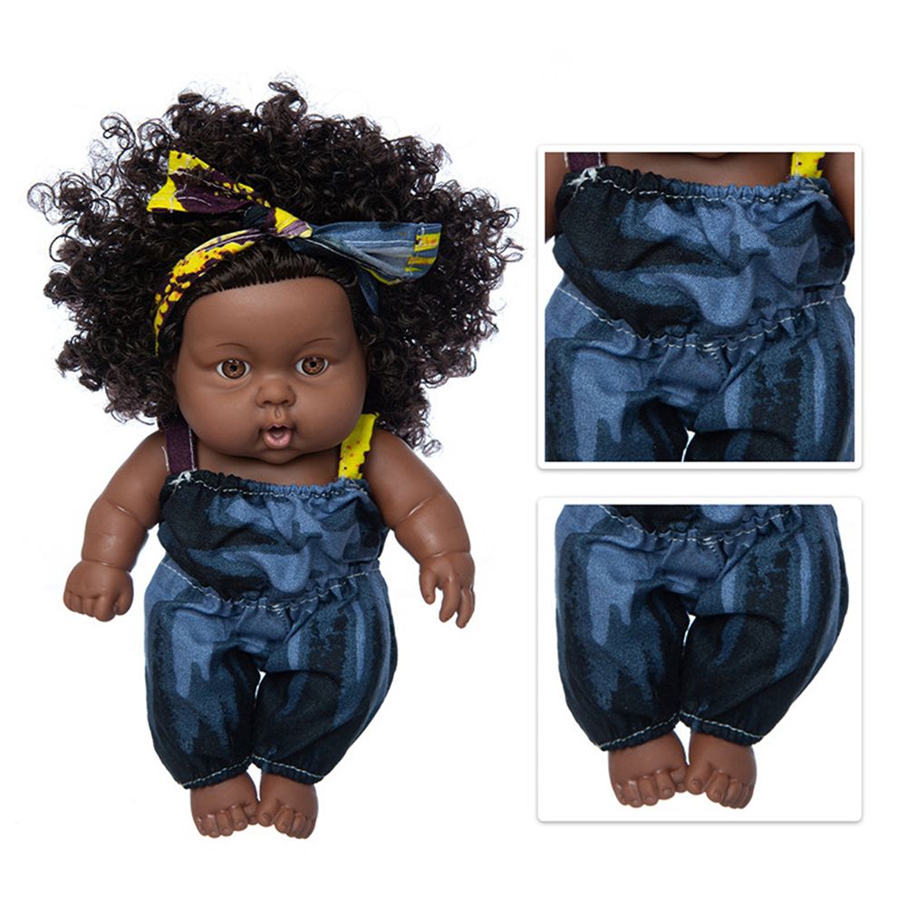 8 inch Black Dolls African Girl Dolls Lifelike Baby Play Doll for Kids view 3