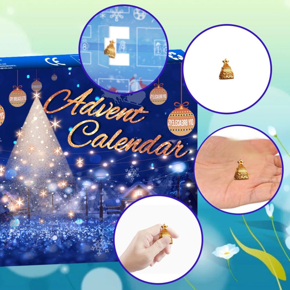 Christmas Advent Calendar DIY Charm Beads and 2 Bracelets 24 Days Countdown view 5