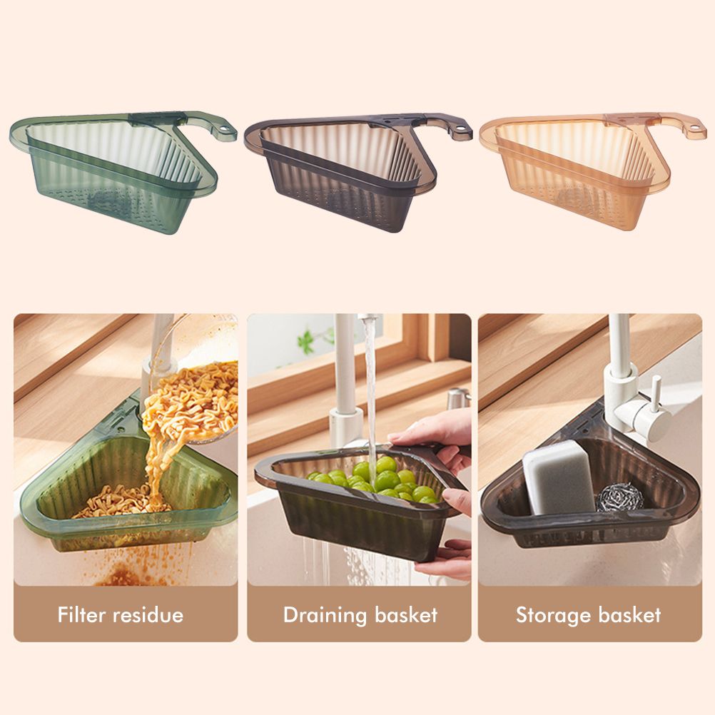 Sink Strainer Basket Triangular Corner Kitchen Sink Strainer Punch Free Sink view 4