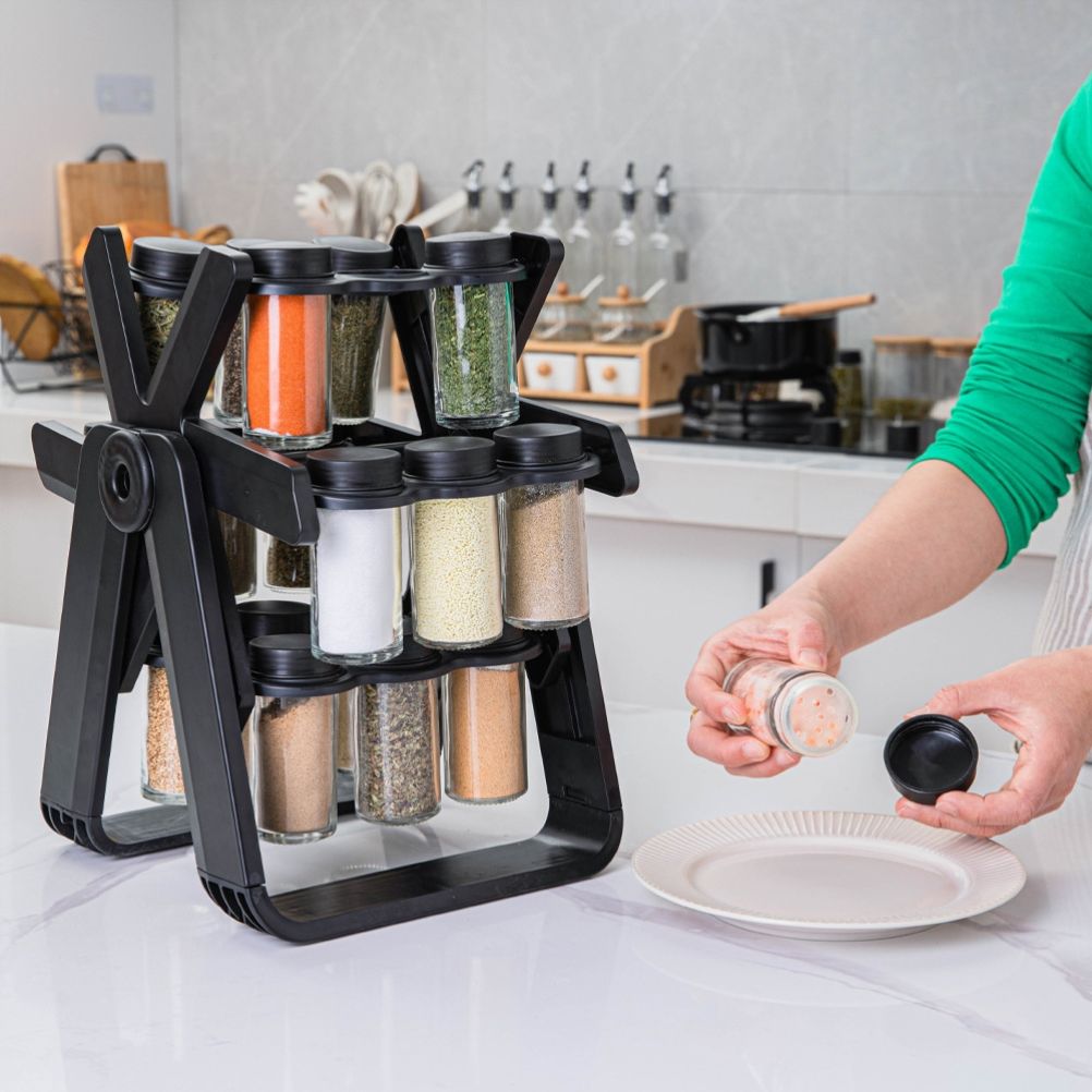 Rotating Spice Rack Spice Organizer with 18 Bottles Seasoning Rack Organizer view 9