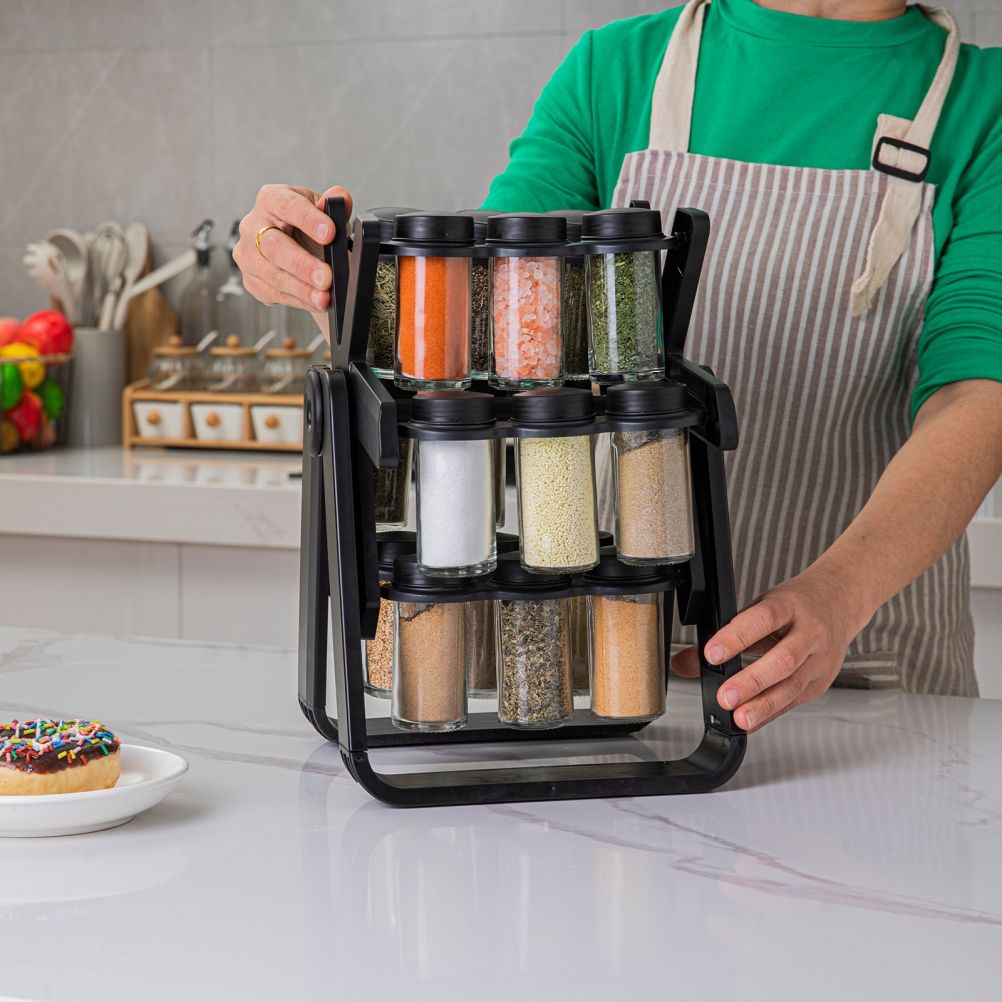 Rotating Spice Rack Spice Organizer with 18 Bottles Seasoning Rack Organizer view 11