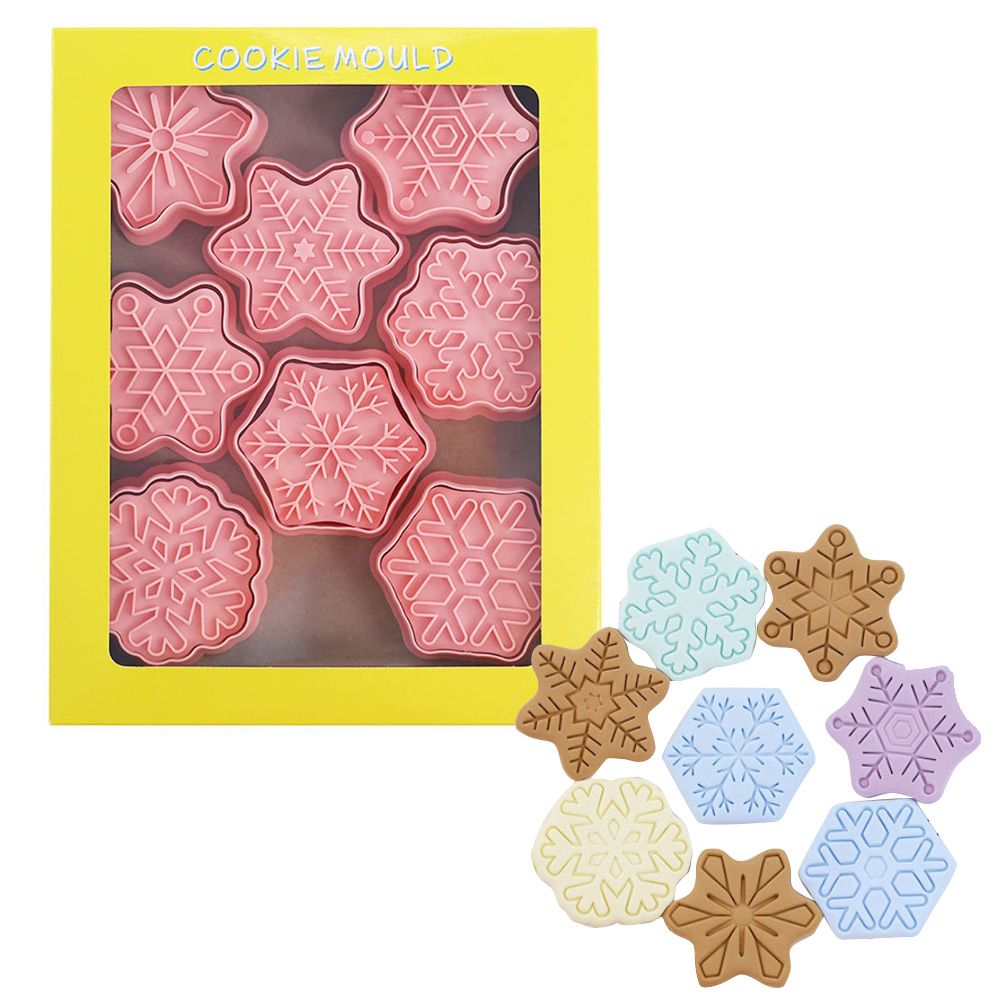 8Pcs/10Pcs 3D Biscuit Cutters Christmas Biscuit Mould Baking Mould Hand Press