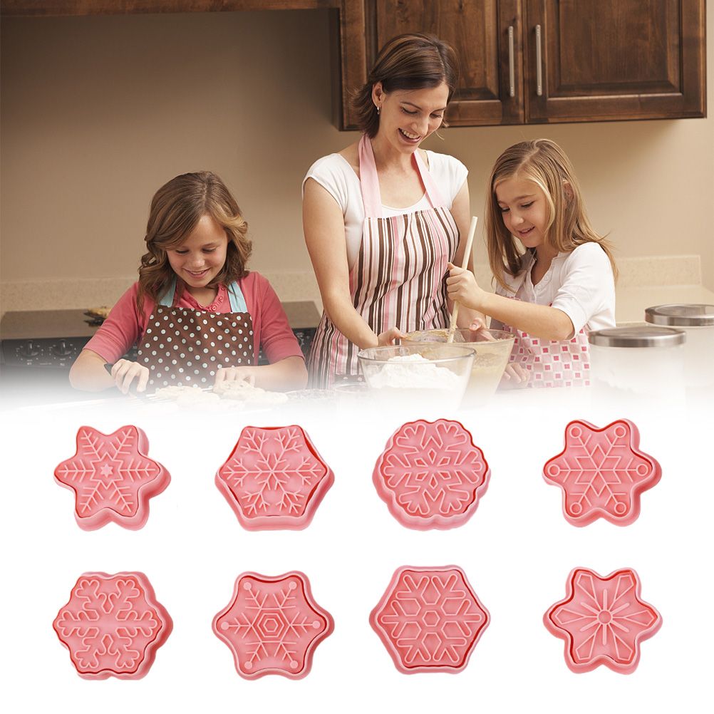 8Pcs/10Pcs 3D Biscuit Cutters Christmas Biscuit Mould Baking Mould Hand Press view 3
