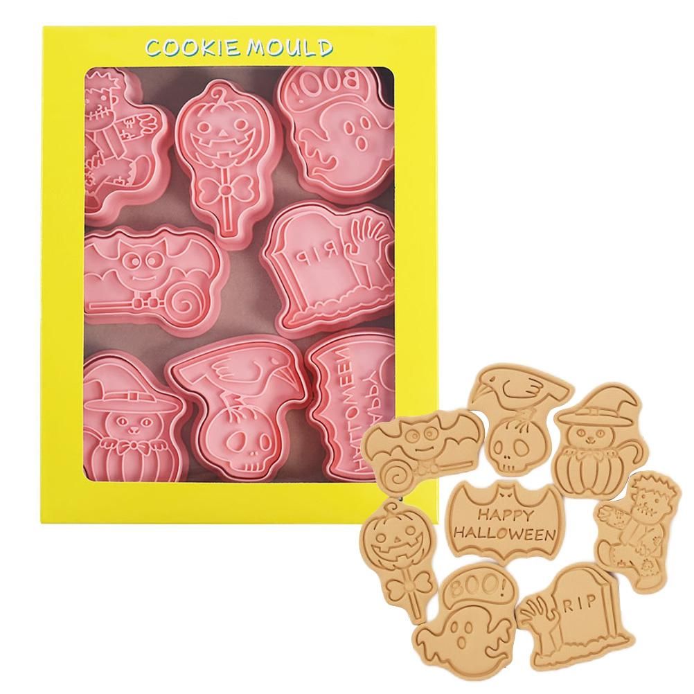 8Pcs 3D Biscuit Cutters Halloween Thanksgiving Biscuit Mould Baking Mould Hand