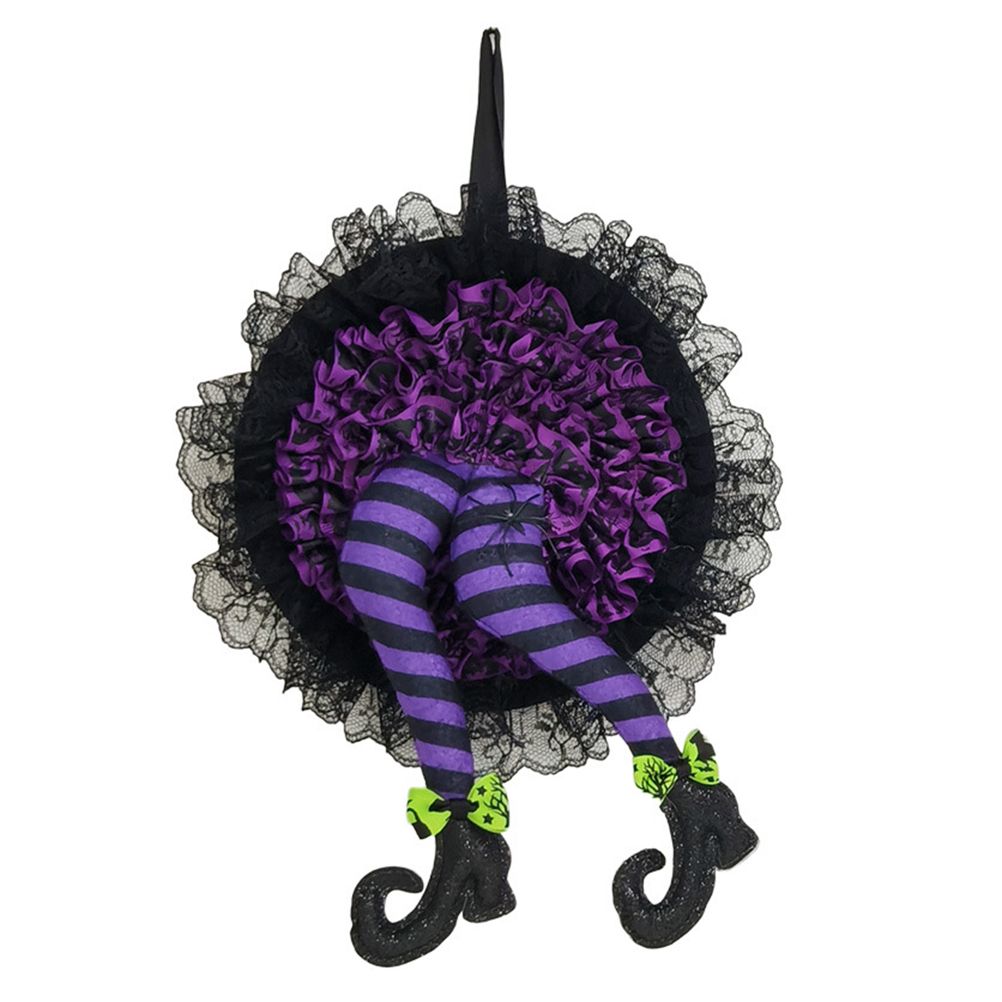 Halloween Wreath Witch Legs Wreath Front Door Ornaments Decorations Holiday