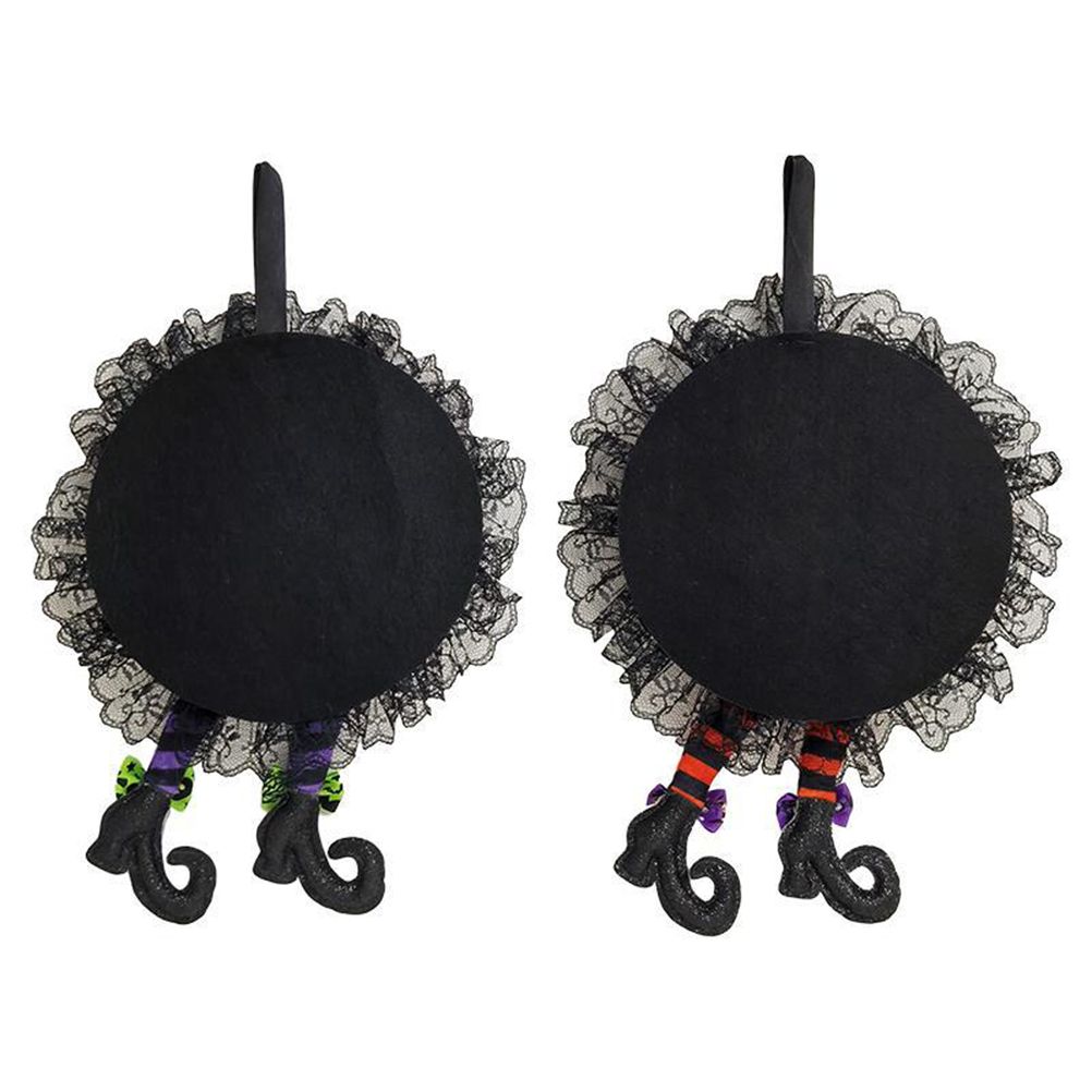 Halloween Wreath Witch Legs Wreath Front Door Ornaments Decorations Holiday view 7