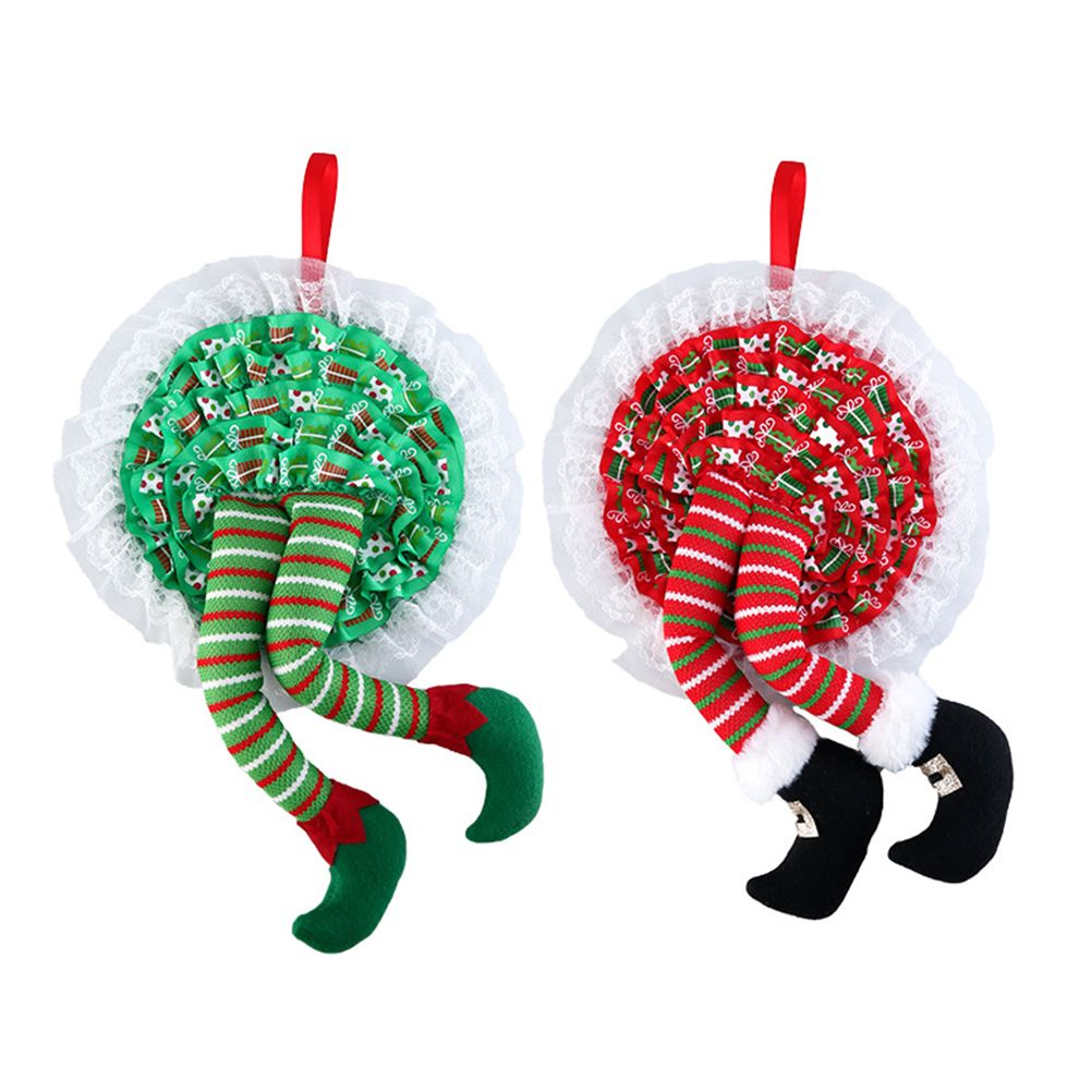 Christmas Wreath Hanging Elf Legs Wreath Front Door Ornaments Christmas Tree view 8