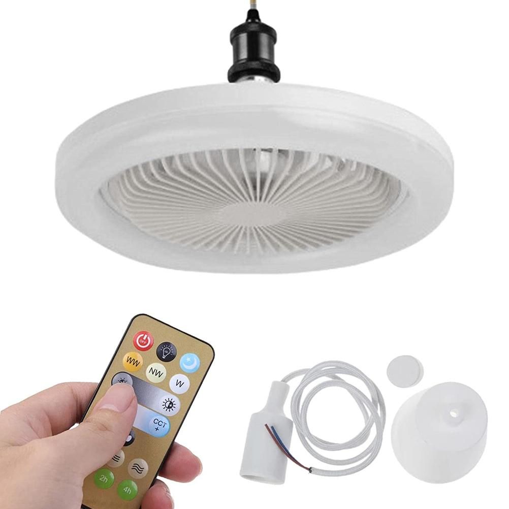 Ceiling Fans with Lighting 30W Dimmable Fan Lamp Modern Smart E27 Lamp Head