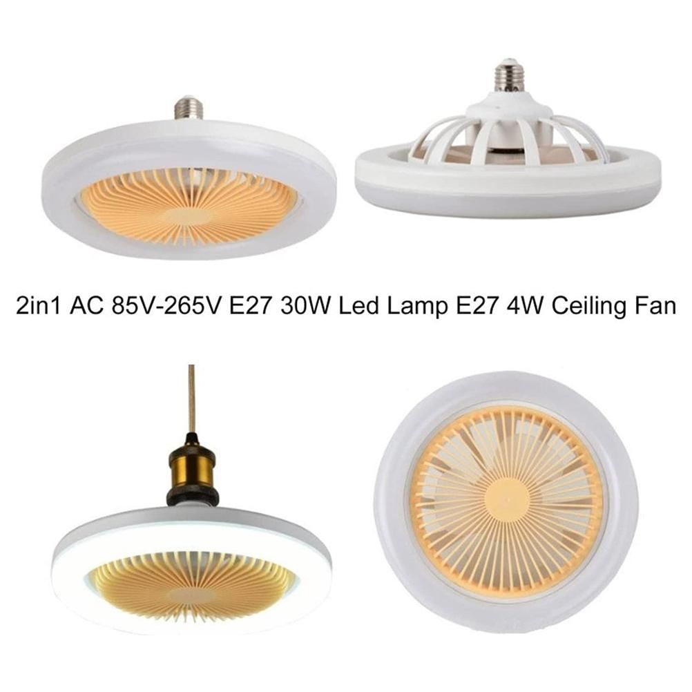 Ceiling Fans with Lighting 30W Dimmable Fan Lamp Modern Smart E27 Lamp Head view 3