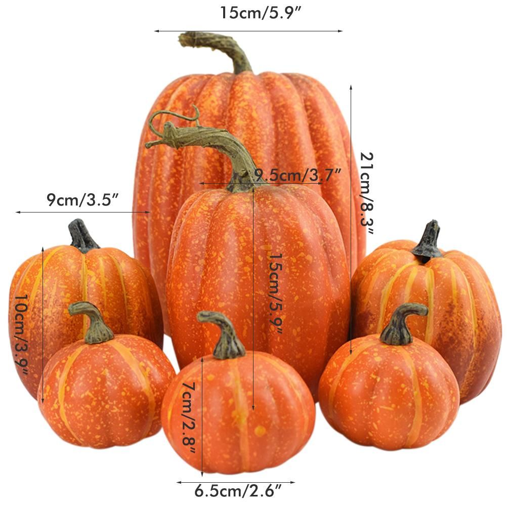 7PCS Simulation Pumpkin Model Artificial Pumpkin Decoration Home Table Decor view 2