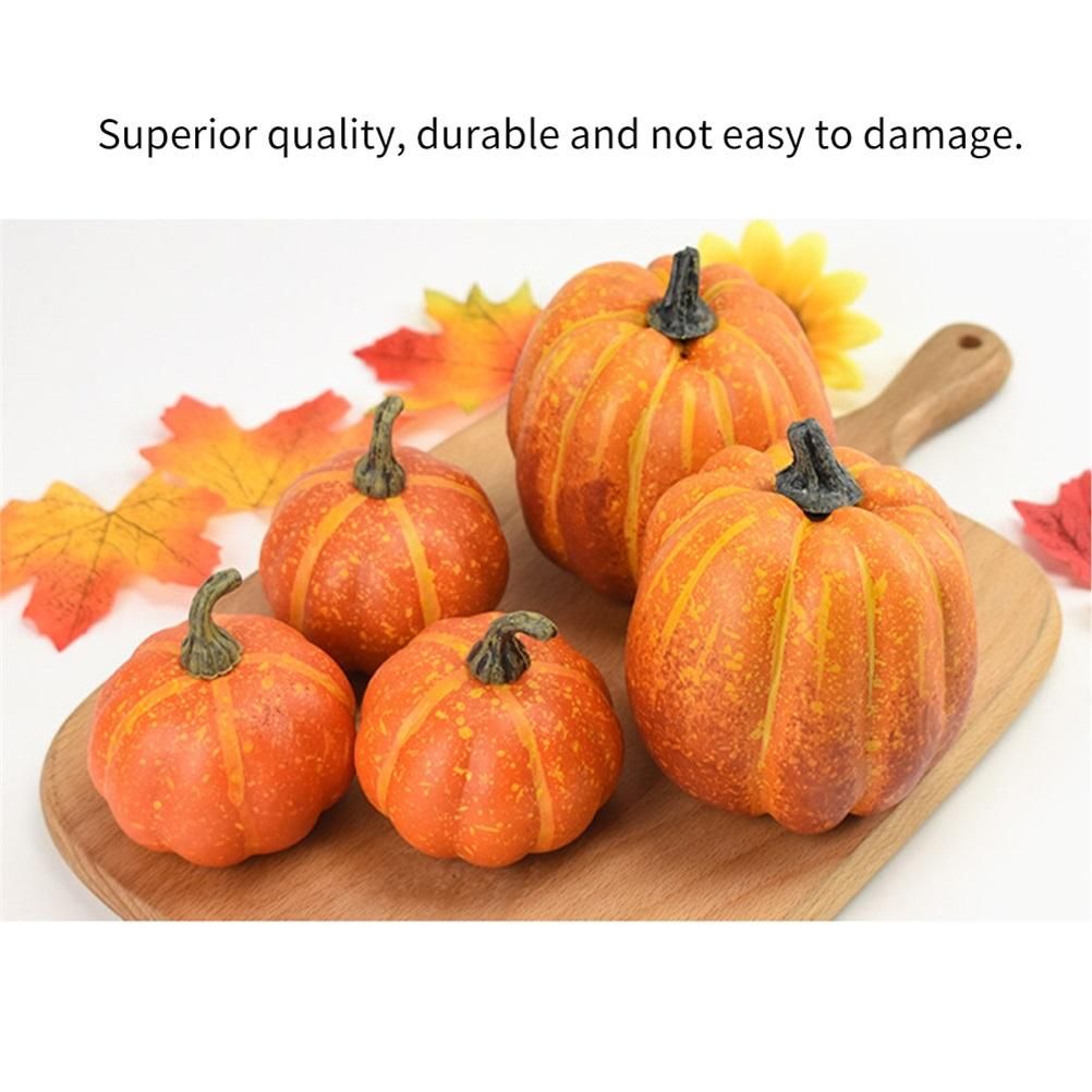 7PCS Simulation Pumpkin Model Artificial Pumpkin Decoration Home Table Decor view 5