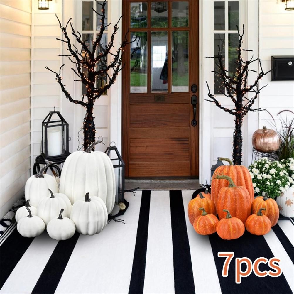 7PCS Simulation Pumpkin Model Artificial Pumpkin Decoration Home Table Decor view 7