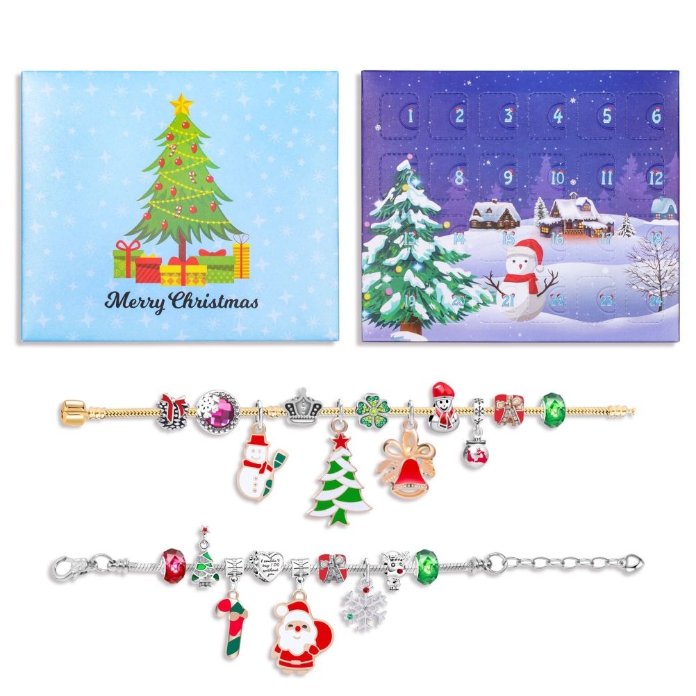 Christmas Advent Calendar DIY Charm Bracelet Making Kit for Kids 24 Days view 4