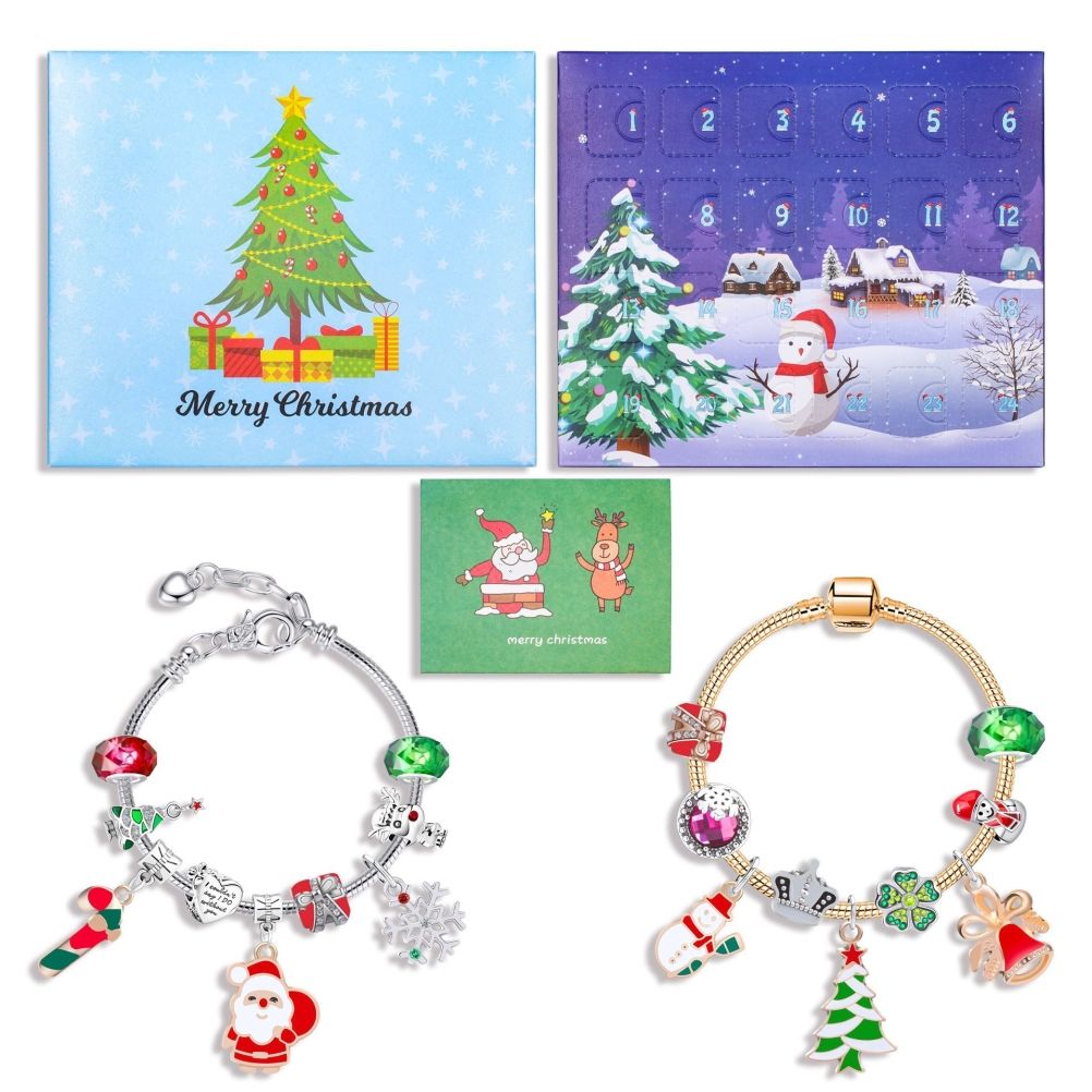 Christmas Advent Calendar DIY Charm Bracelet Making Kit for Kids 24 Days view 5