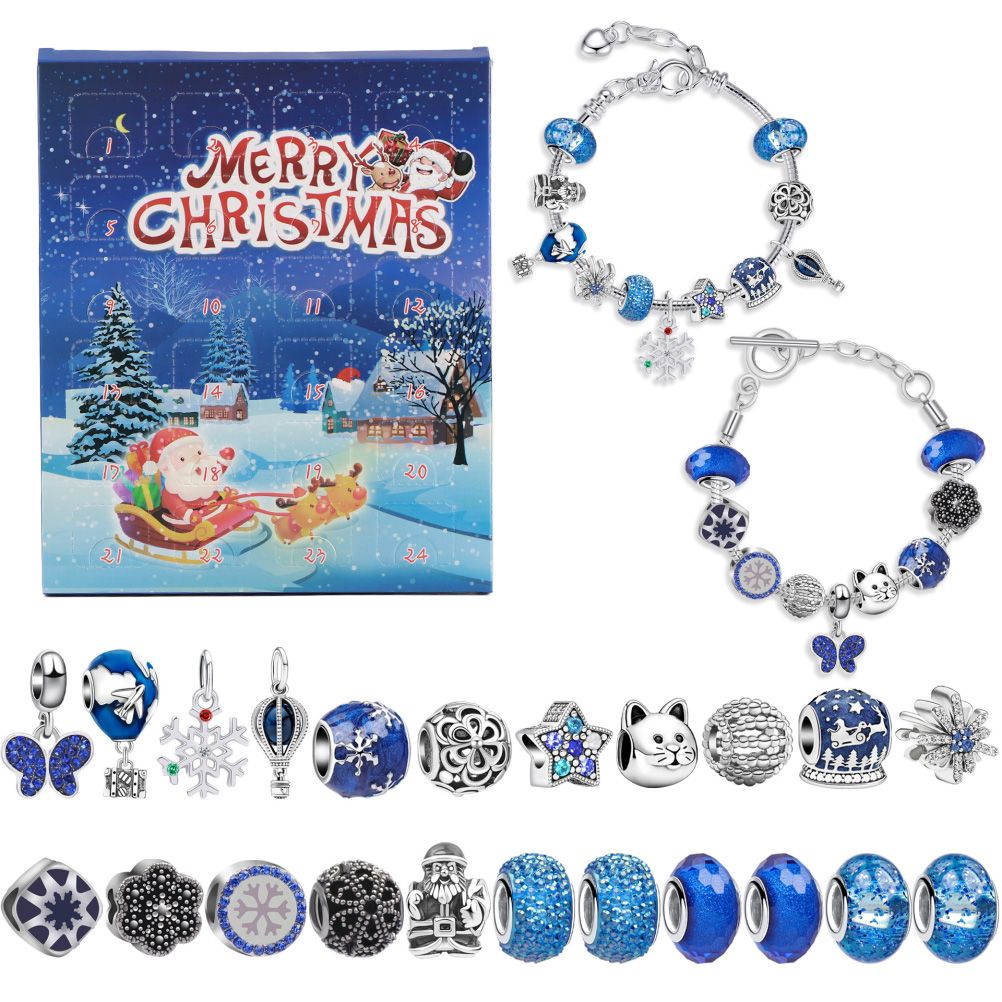 Christmas Advent Calendar DIY Charm Bracelet Making Kit for Kids 24 Days