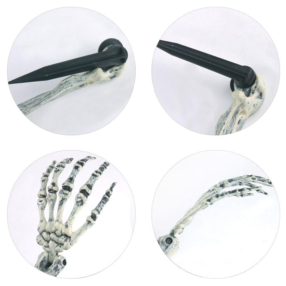 Halloween Glowing Skeleton Head Hands Arms Stakes Luminous Outdoor Decor for view 3