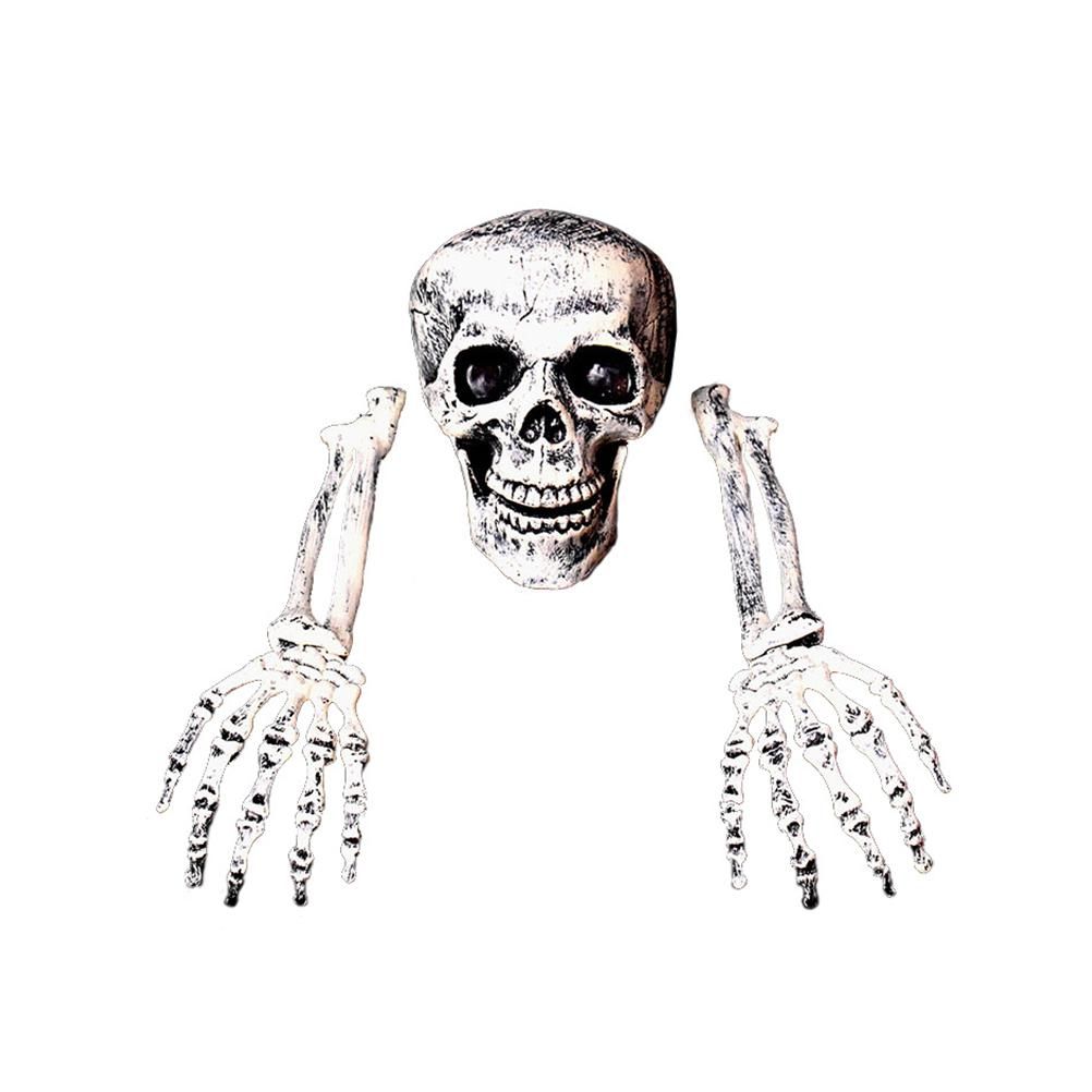 Halloween Glowing Skeleton Head Hands Arms Stakes Luminous Outdoor Decor for view 11