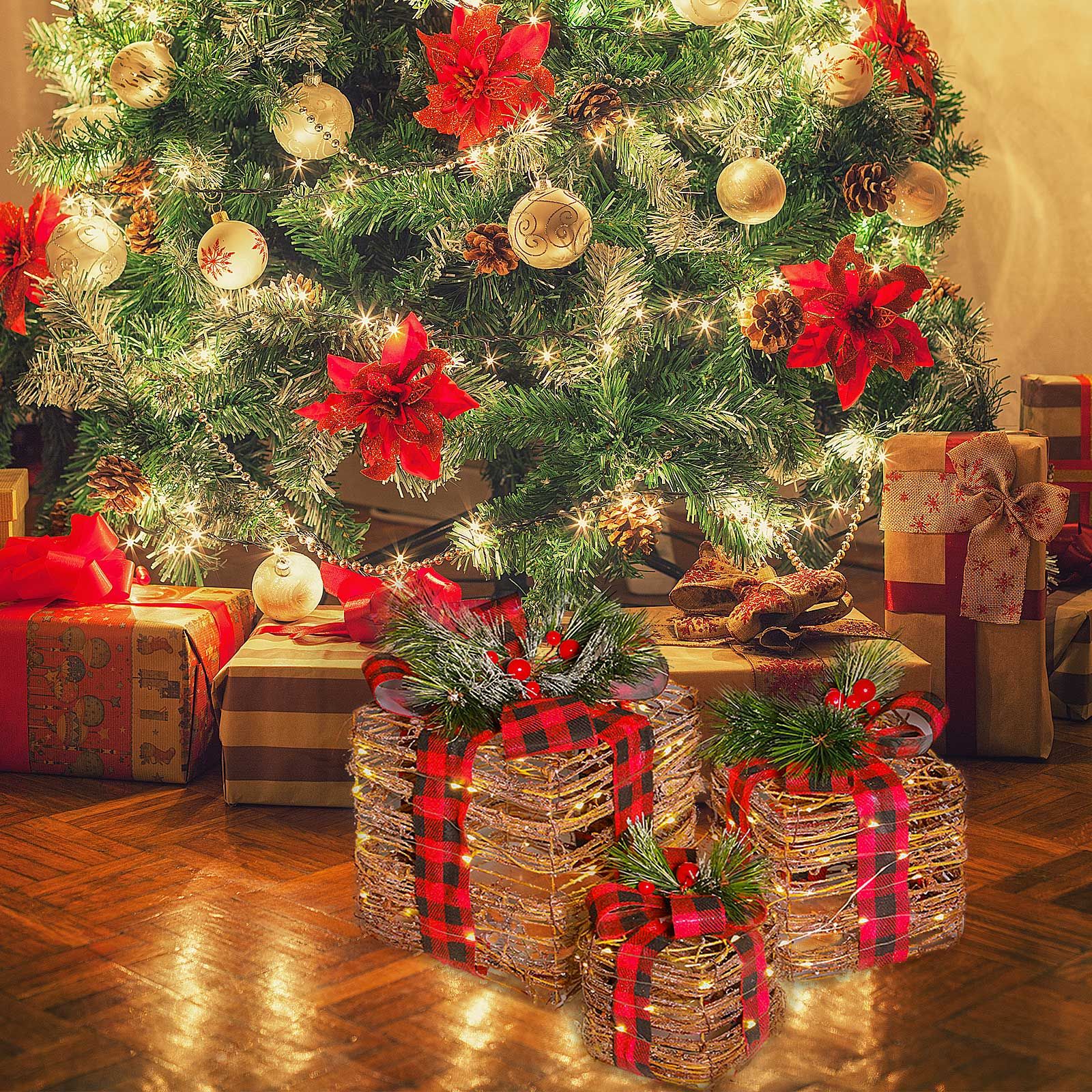 Christmas Decoration Gift Box Courtyard Decoration Window Decoration Props view 12