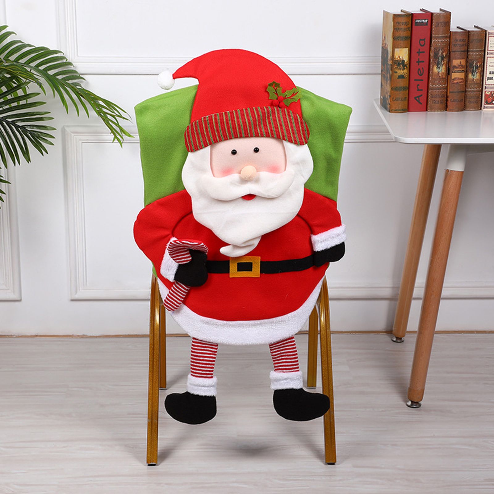 Christmas Decoration Chair Festival Cover Chair Cover Ornament Dinner Decor view 10