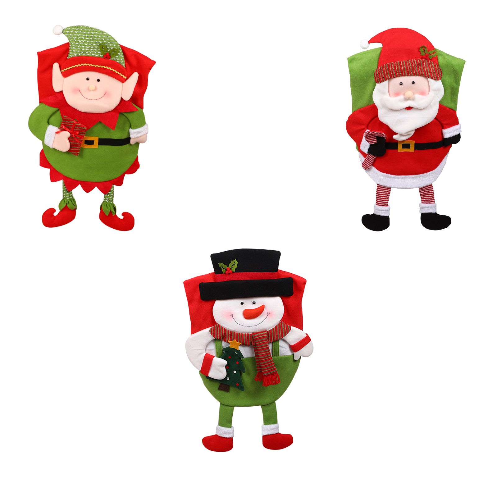 Christmas Decoration Chair Festival Cover Chair Cover Ornament Dinner Decor view 15