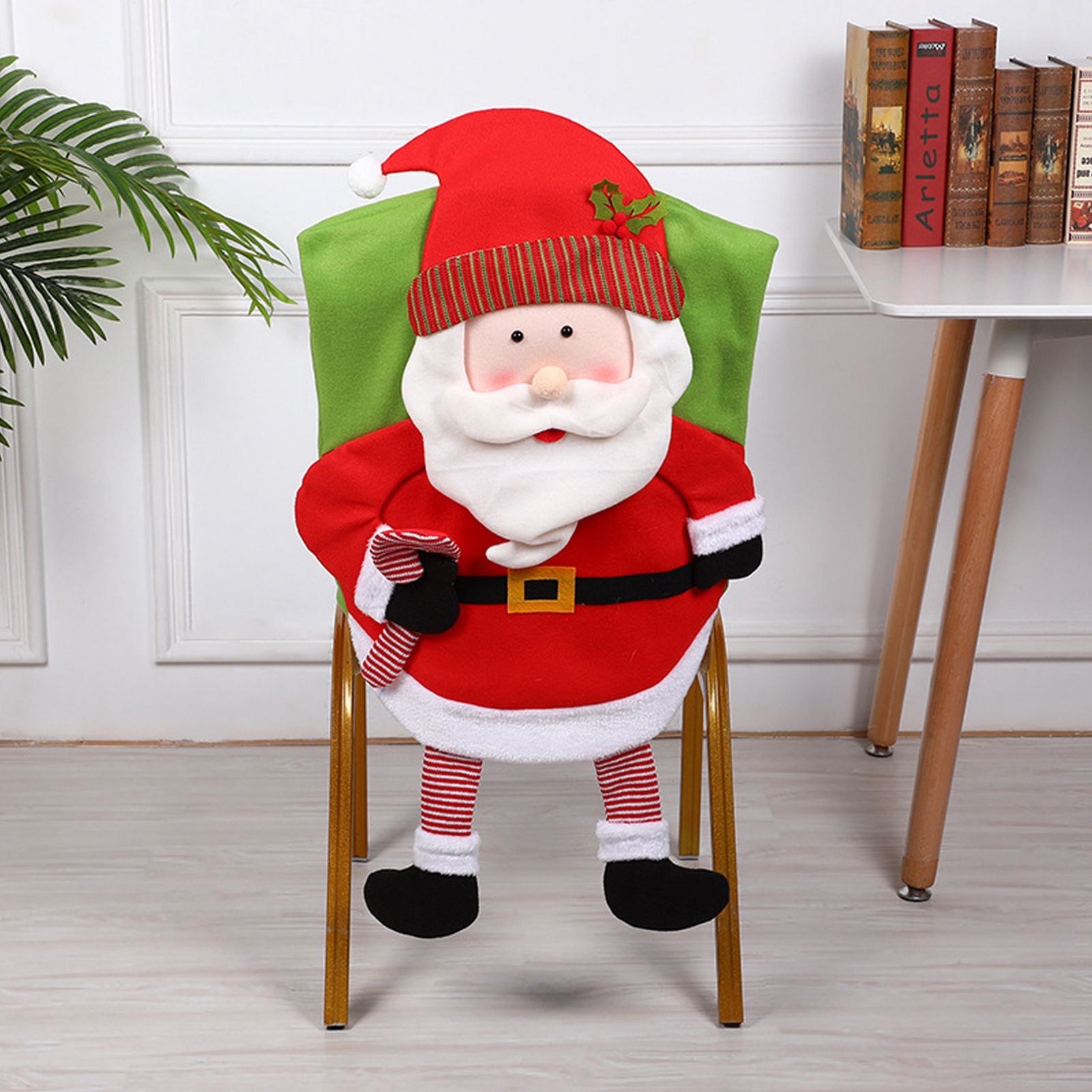 Christmas Decoration Chair Festival Cover Chair Cover Ornament Dinner Decor view 5