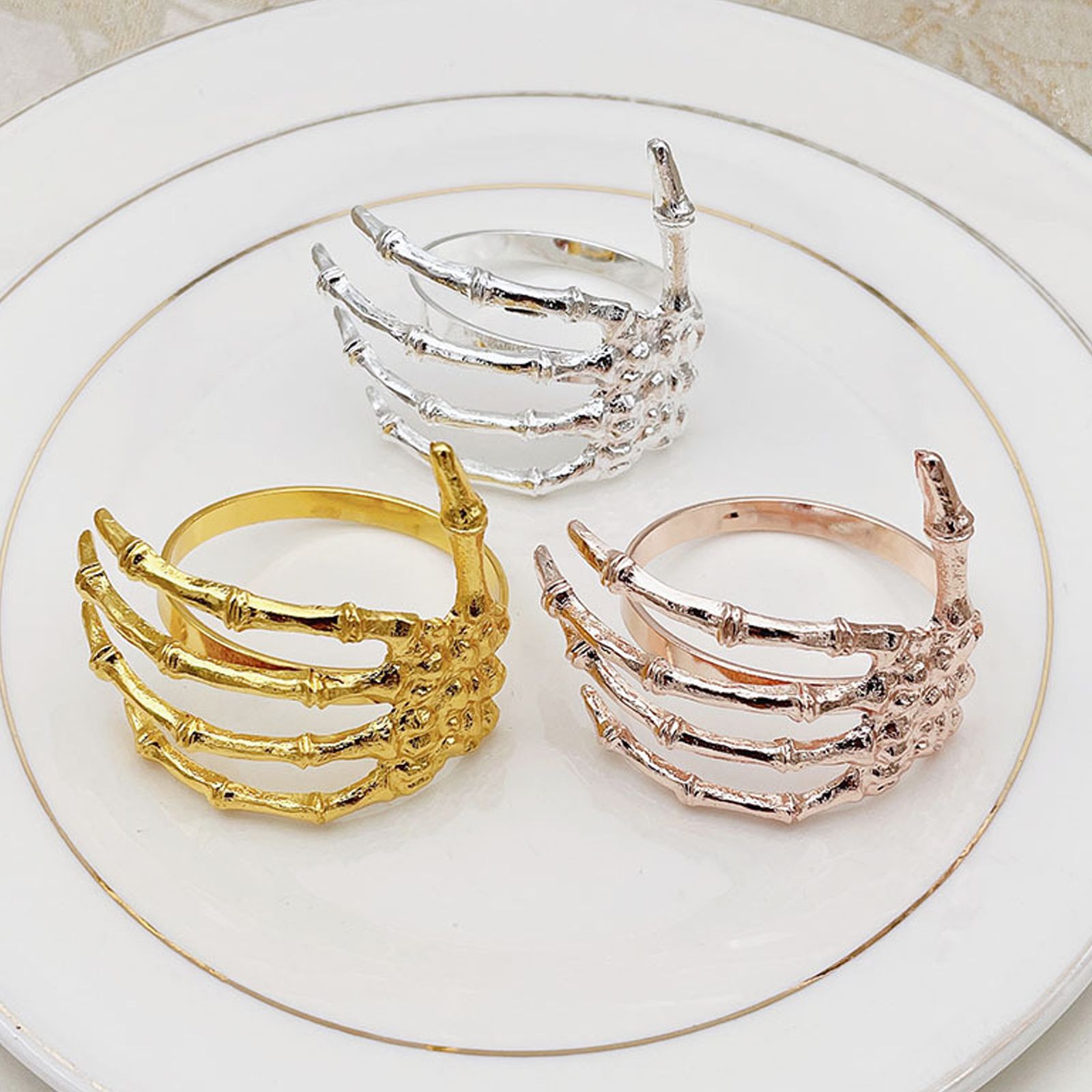 Wine Tableware Halloween Napkin Buckle Ghost Hand Napkin Ring Alloy Napkin view 4