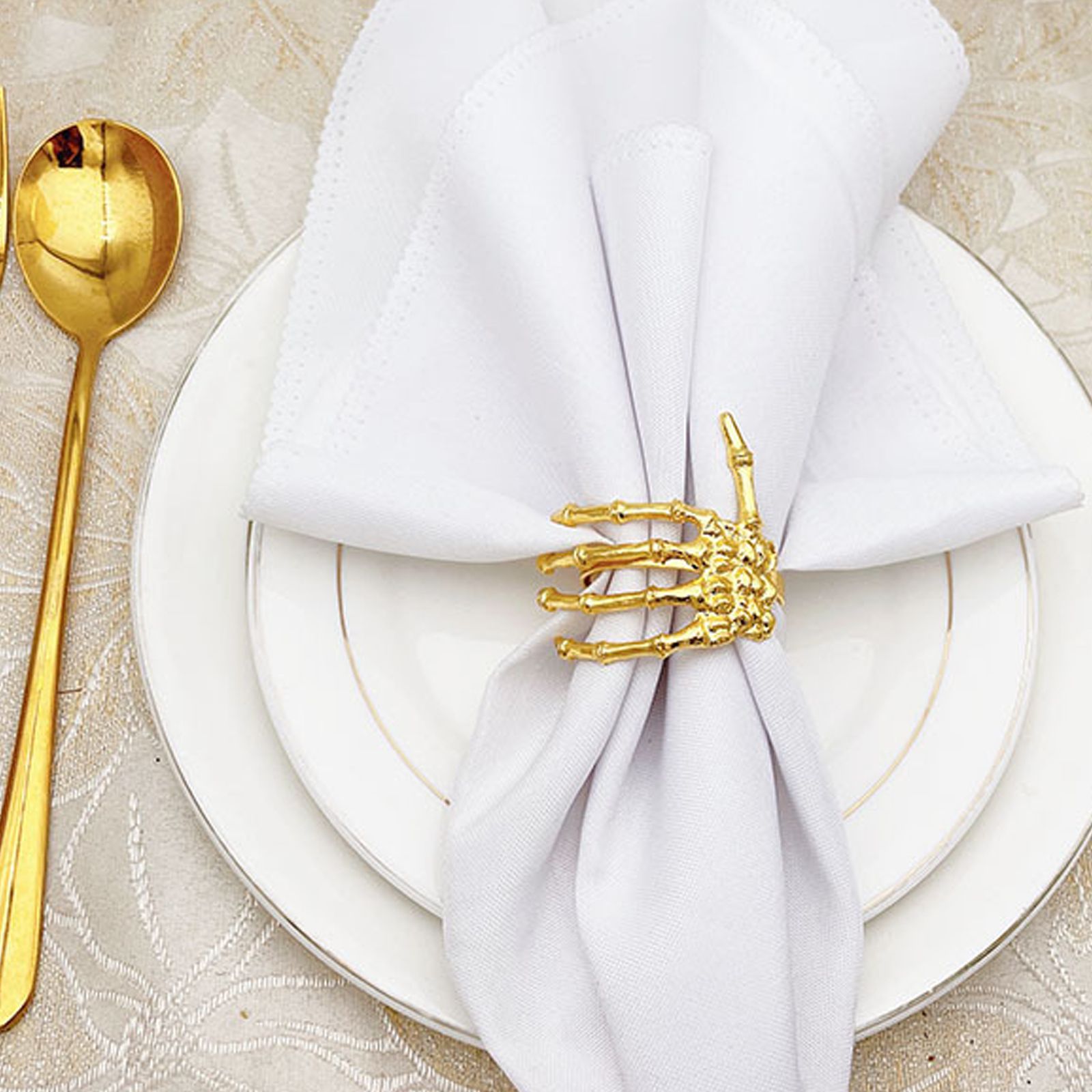 Wine Tableware Halloween Napkin Buckle Ghost Hand Napkin Ring Alloy Napkin view 4